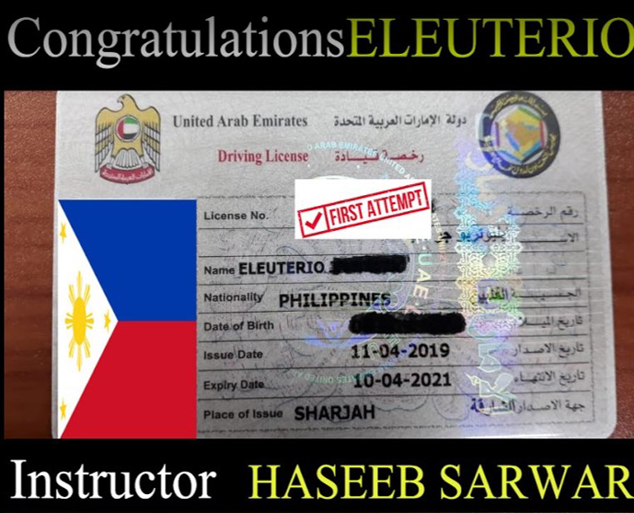Passed Sharjah driving license in first attempt