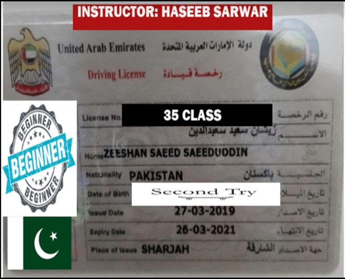 Passed Sharjah driving license in first attempt